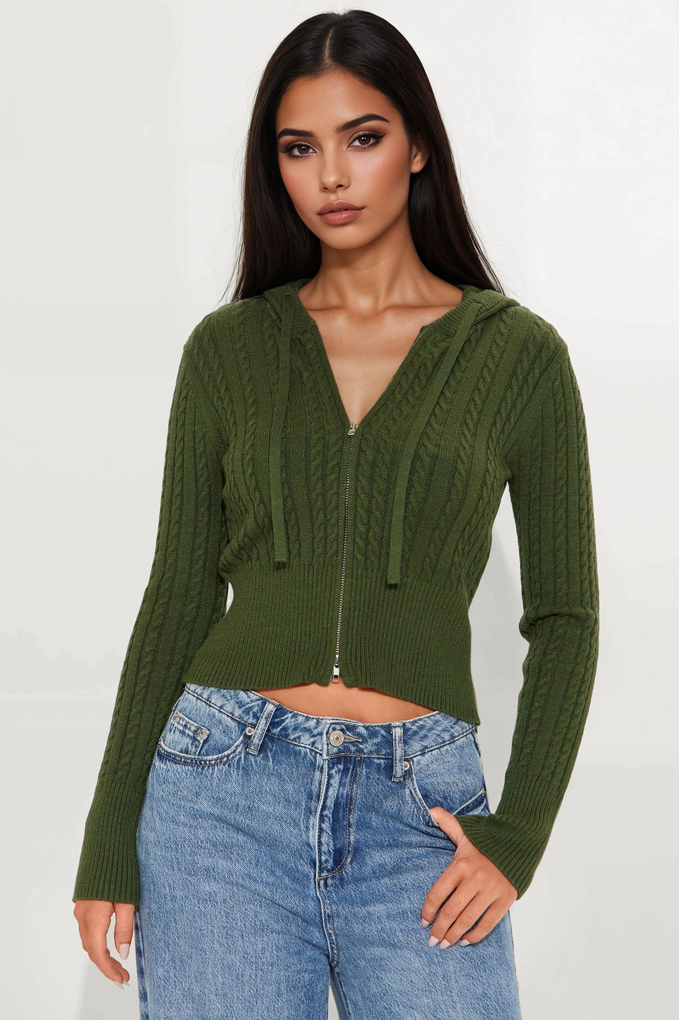 Lana Zip Up Sweater - Chocolate - Image 16