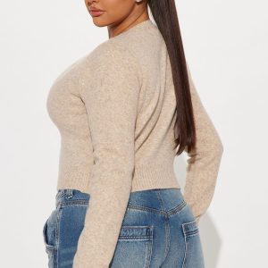 Sweet Sensation Cropped Cardigan - Taupe