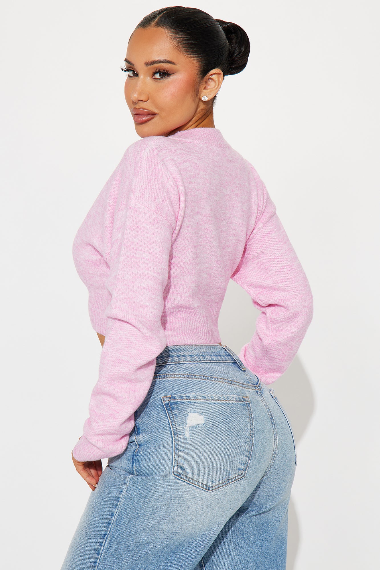 Central Park Cropped Cardigan - Pink - Image 5