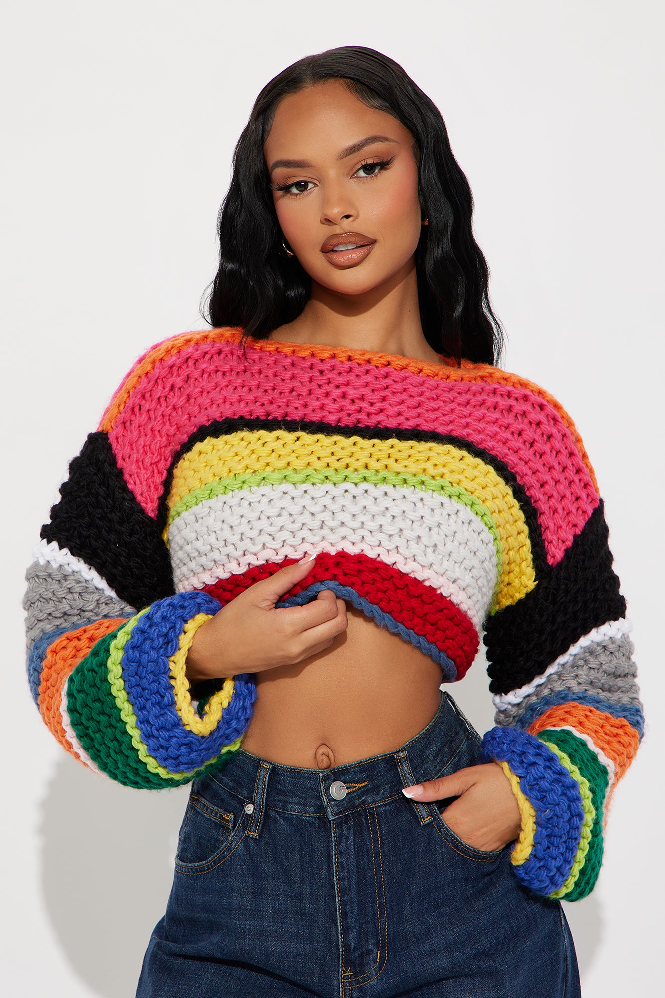 Take It There Chunky Knit Sweater - Multi Color - Image 12