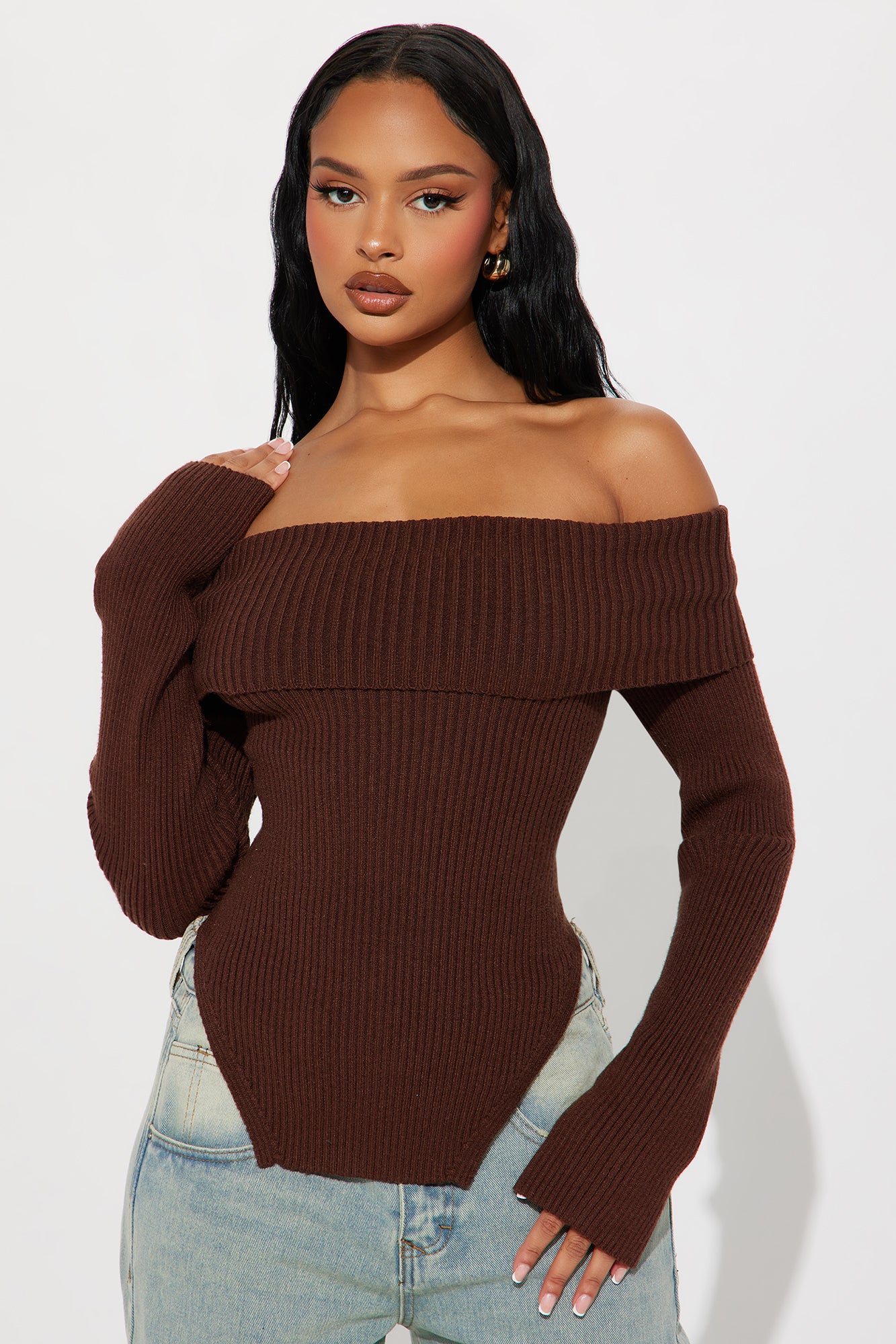 Catch Me Off Shoulder Sweater - Ivory - Image 6