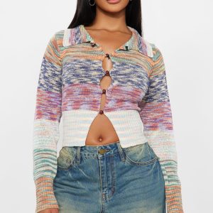 Look At Me Color Block Cardigan - Multi Color