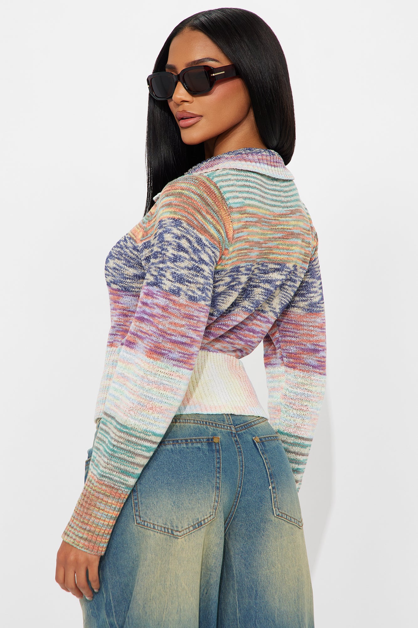 Look At Me Color Block Cardigan - Multi Color - Image 4
