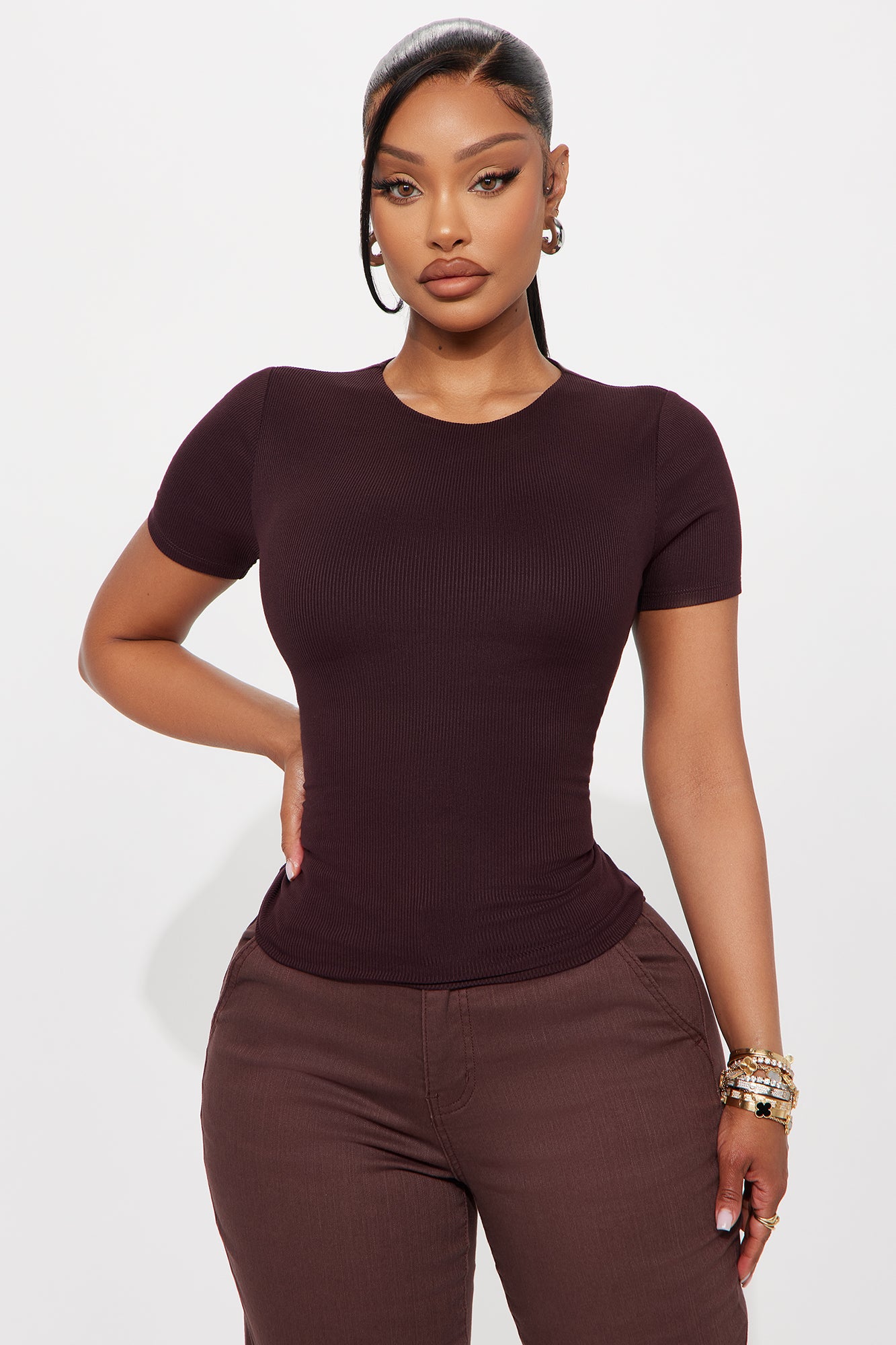 Lana Zip Up Sweater - Chocolate - Image 36