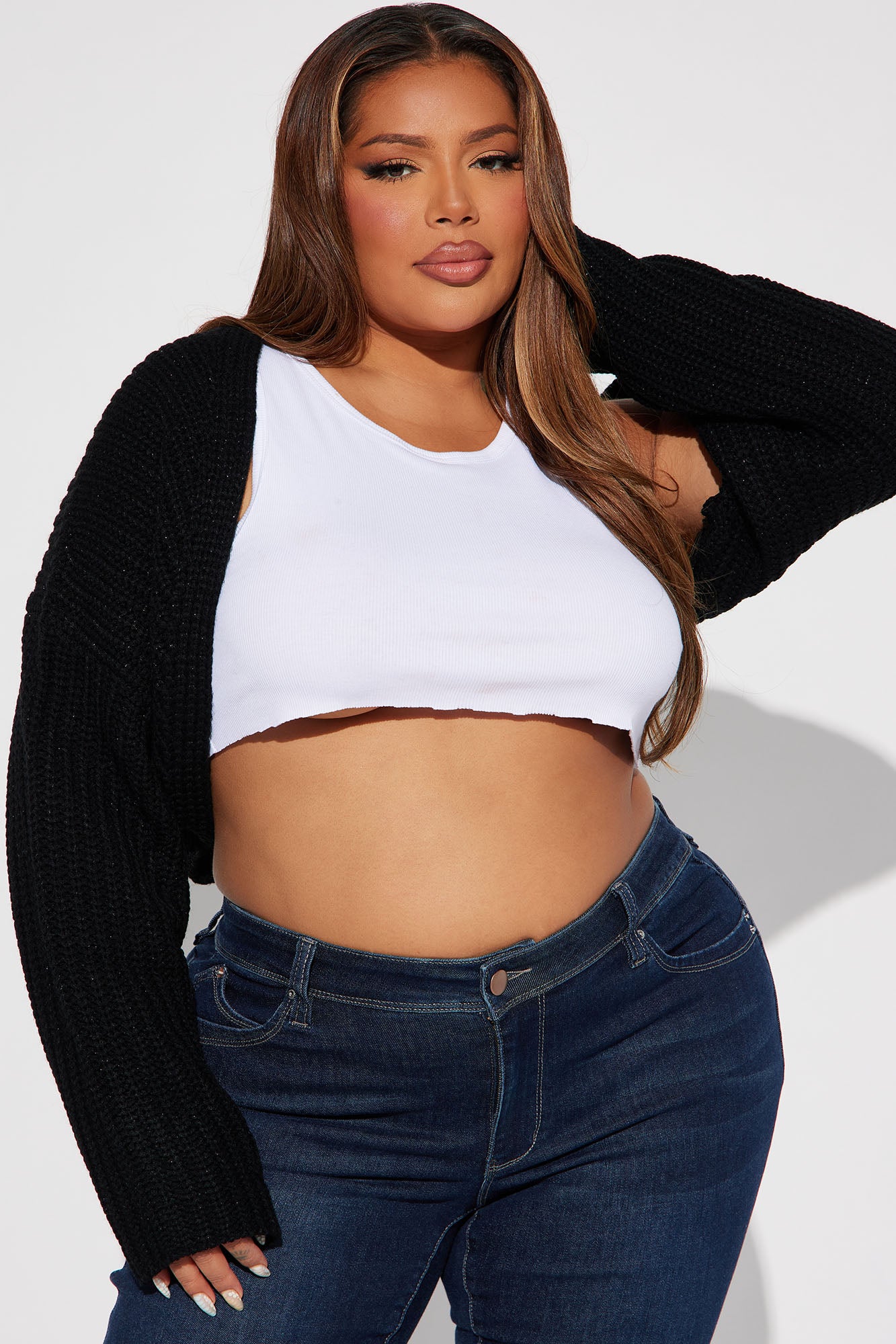 Cool Girl Mood Bolero Sweater - Black - Image 4