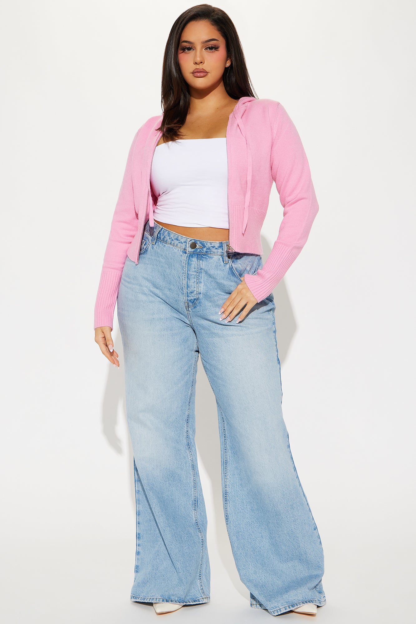 Lana Zip Up Sweater - Pink - Image 6