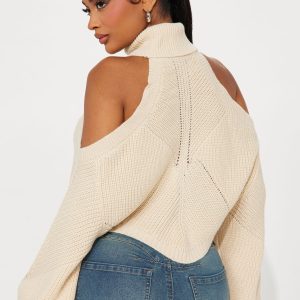 Karasi Cold Shoulder Sweater - Oatmeal