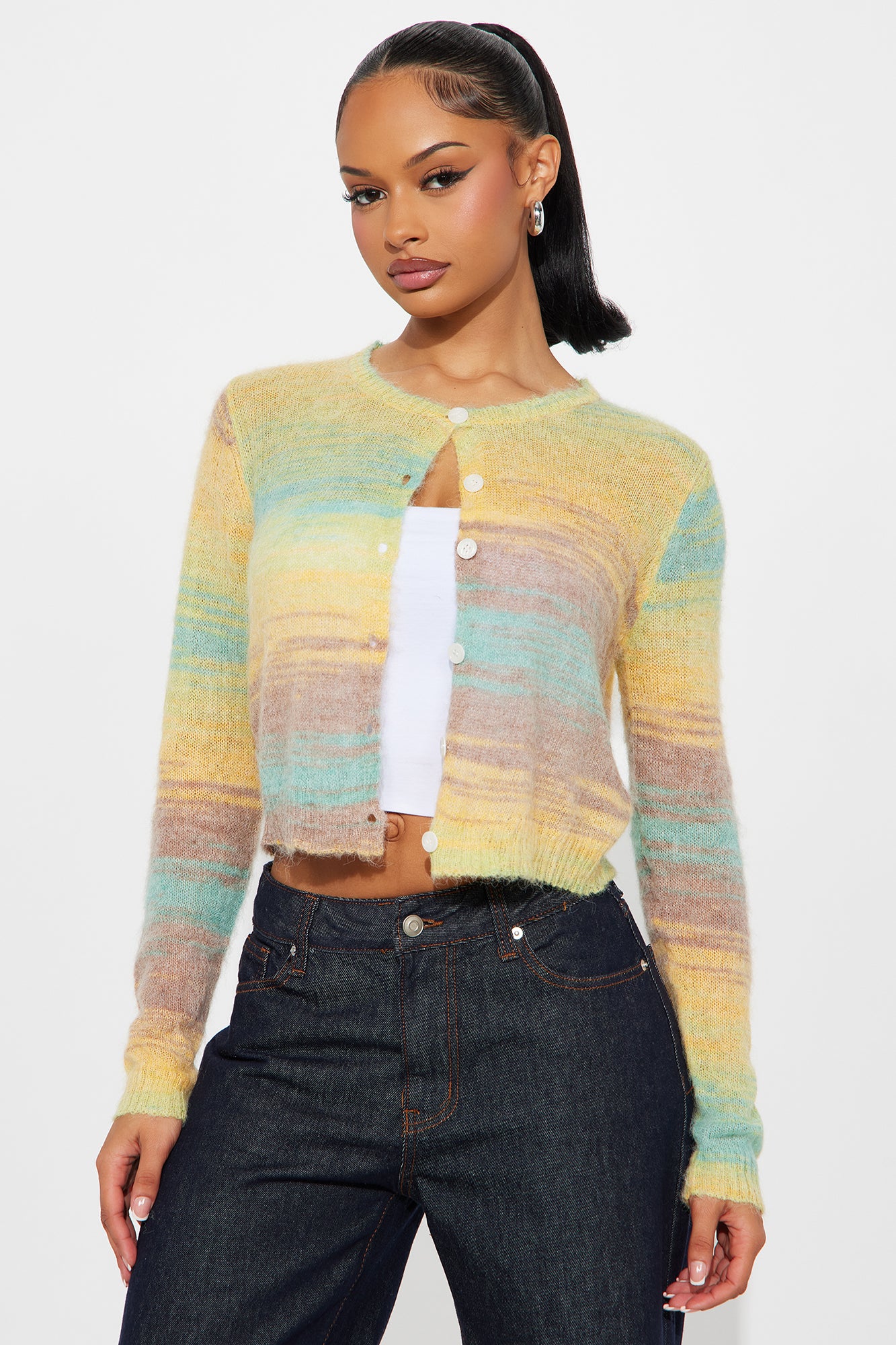 Lily Color Block Cardigan - Multi Color - Image 3