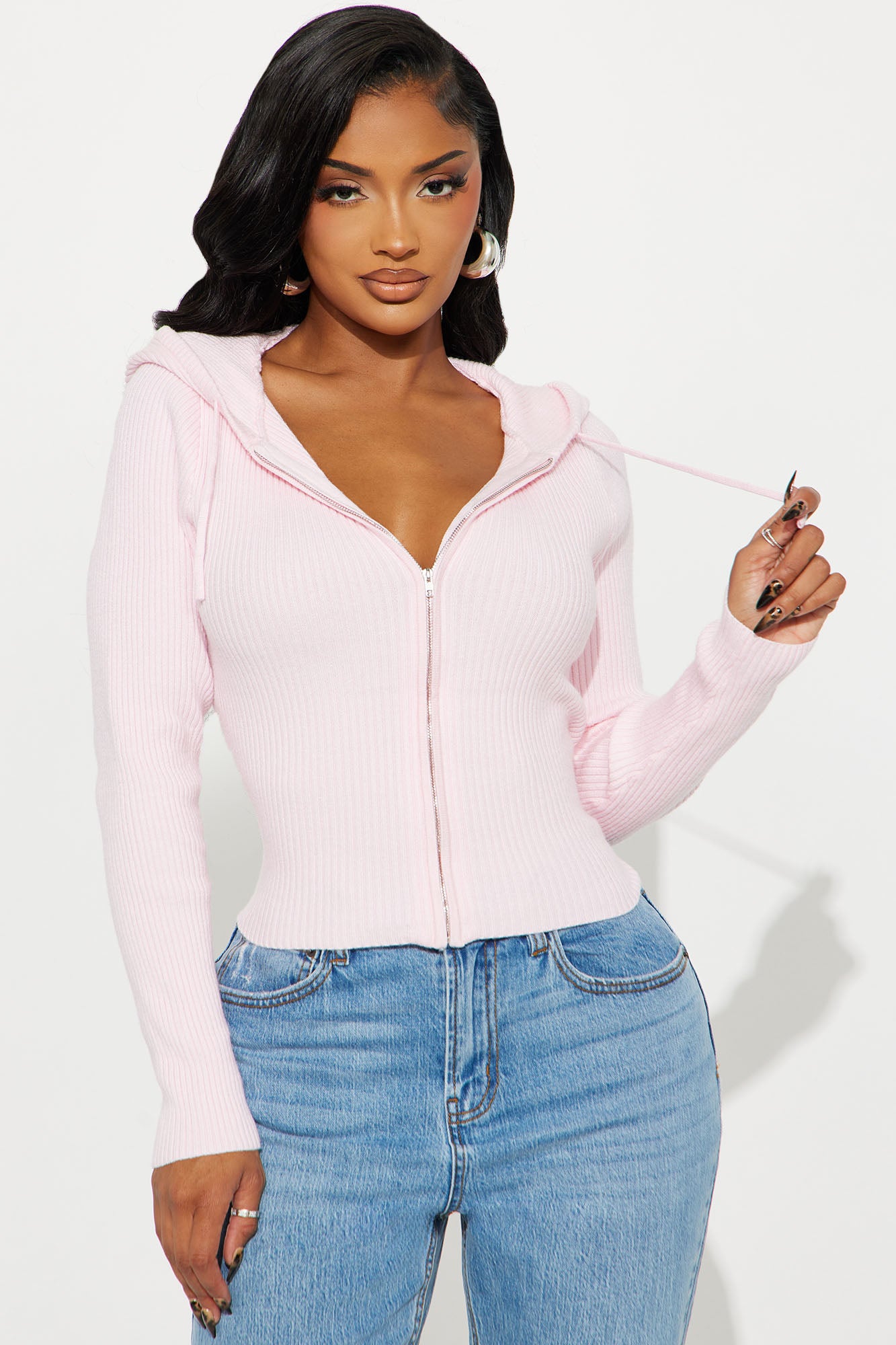 Lana Zip Up Sweater - Chocolate - Image 21