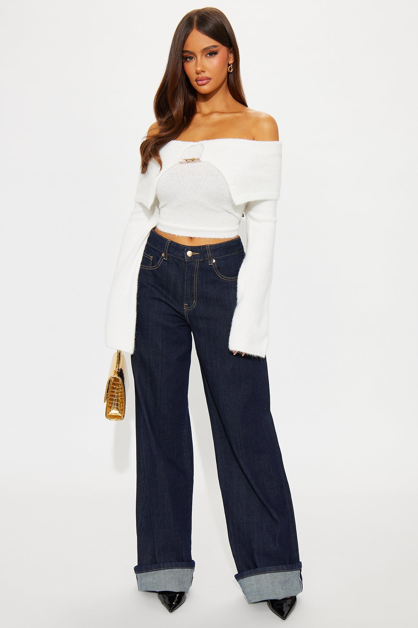 Catch Me Off Shoulder Sweater - Ivory - Image 20