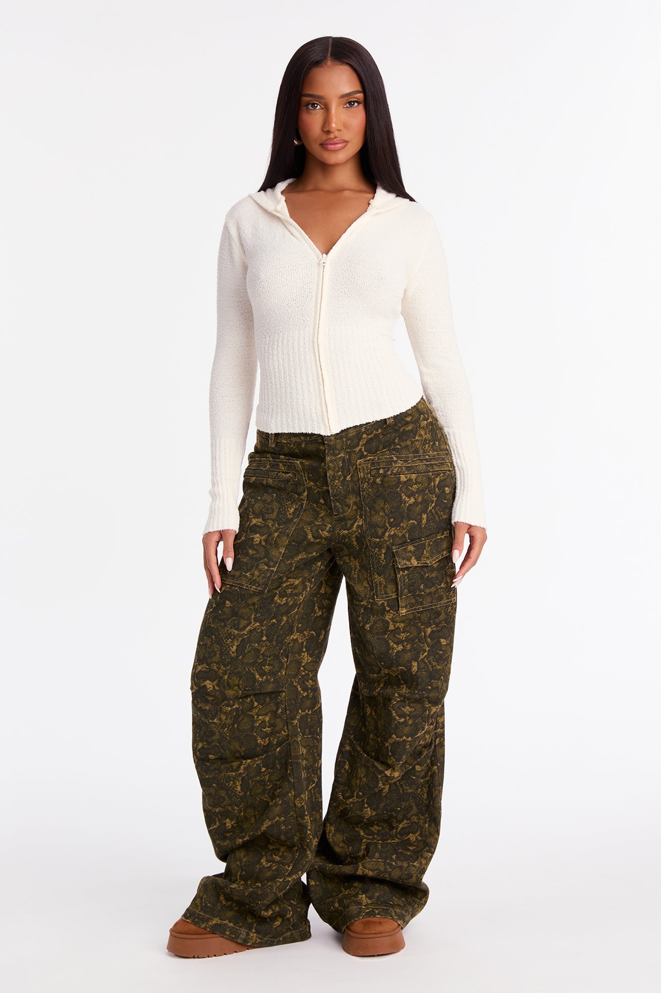 Pillow Talk Zip Front Ribbed Cardigan Sweater - Ivory - Image 7