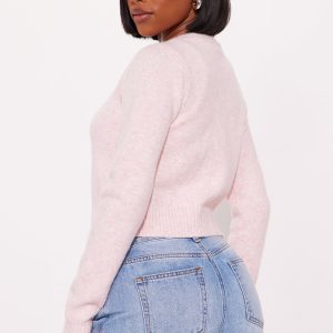 Sweet Sensation Cropped Cardigan - Light Pink
