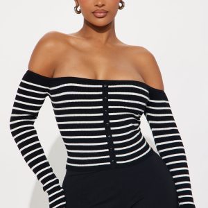 Layla Striped Sweater - Black/White